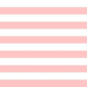 1/2" Blush Pink and White Stripes - Horizontal - Half Inch / 1/2 Inch / Half In / 1/2 In / 1/2in / 0.5 Inch