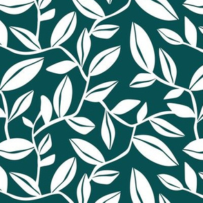 Orchard - Botanical Leaves Teal Regular Scale