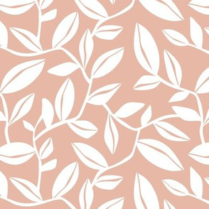 Orchard - Botanical Leaves Blush Pink Regular Scale