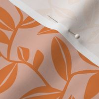 Orchard - Botanical Leaves Blush Pink and Orange Regular Scale