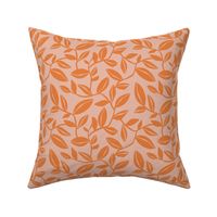 Orchard - Botanical Leaves Blush Pink and Orange Regular Scale