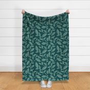 Orchard - Botanical Leaves Teal Green Large Scale