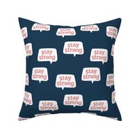 Inspirational text design stay strong save lives corona virus nurse design navy blue night pink leopard spots