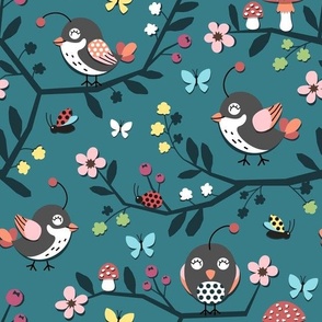 Happy Spring Birds - Large Scale