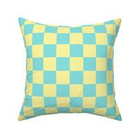 Blue & Yellow Checkerboard Small Scale by Shari Armstrong Designs