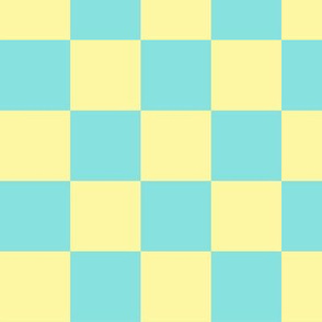 Blue & Yellow Checkerboard Small Scale by Shari Armstrong Designs