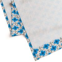 blue cut-paper flowers-spring