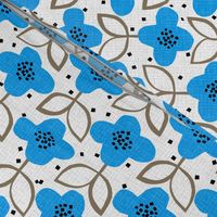 blue cut-paper flowers-spring