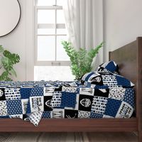 Eat Sleep Lacrosse//Navy - Wholecloth Cheater Quilt