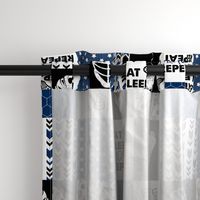 Eat Sleep Lacrosse//Navy - Wholecloth Cheater Quilt