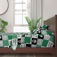 Eat Sleep Lacrosse//Green - Wholecloth Cheater Quilt