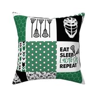 Eat Sleep Lacrosse//Green - Wholecloth Cheater Quilt