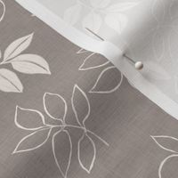 Leaf Silhouettes French Linen - ash