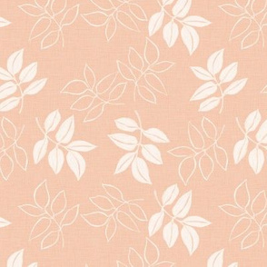 Leaf Silhouettes French Linen in Blush