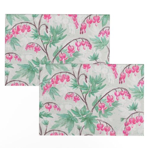 Pink Dicentra Chintz (silver) 21"