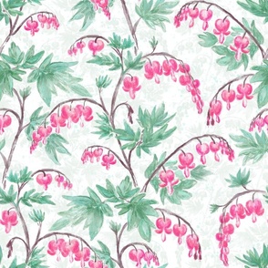 Pink Dicentra Chintz (white) 18"