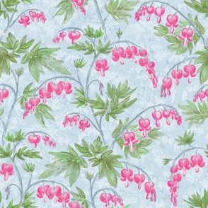 Pink Dicentra Chintz (dusty blue) 8"