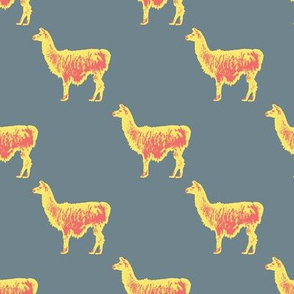 Llama llama in grey, red and yellow