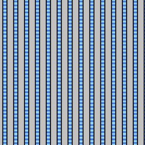 Milk Mustache / Milk Glass & Cookies on Grey / fun Kids Straw stripe  Blue Grey   