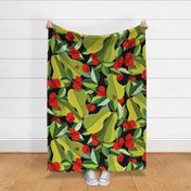 Papercut Pears,  Cherries & Ladybugs |Jumbo| Black