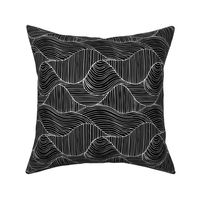 Dunes - Geometric Waves Stripes Black & White Regular Scale