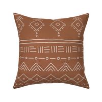 Minimal mudcloth bohemian mayan abstract indian summer love aztec linen texture rust brown JUMBO