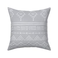 Minimal mudcloth bohemian mayan abstract indian summer love aztec linen texture cool gray white JUMBO