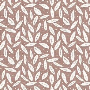 Leaf and Dot in Rose Brown