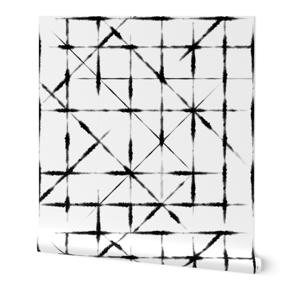 Tie-Dye Black and White Grid