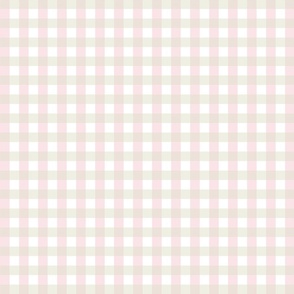 Plaids on Parade - Pink/Tan on White 