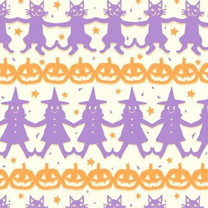 Cut Paper Halloween Pals on White