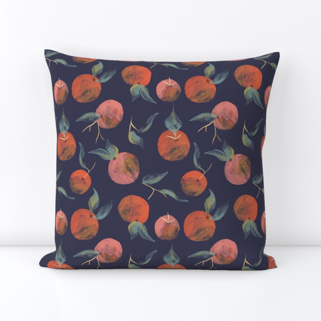 Papercut peaches, Navy 