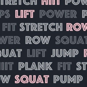 GYM Words on Dark Gray