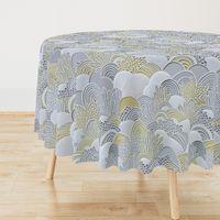 Paper Garden Large- Floral Faux Texture- Paper Cut Napkins- Yellow and Gray Home Decor- Jumbo Scale Botanical Wallpaper