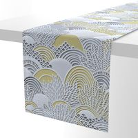 Paper Garden Large- Floral Faux Texture- Paper Cut Napkins- Yellow and Gray Home Decor- Jumbo Scale Botanical Wallpaper