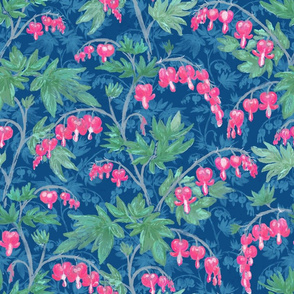 Pink Dicentra Chintz (classic blue) 18"