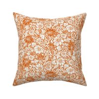 marguerite in terracotta on linen