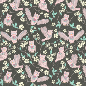 Pink Owl Chintz Cutouts, medium