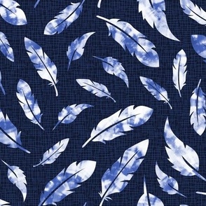 tie-dye feathers - blue