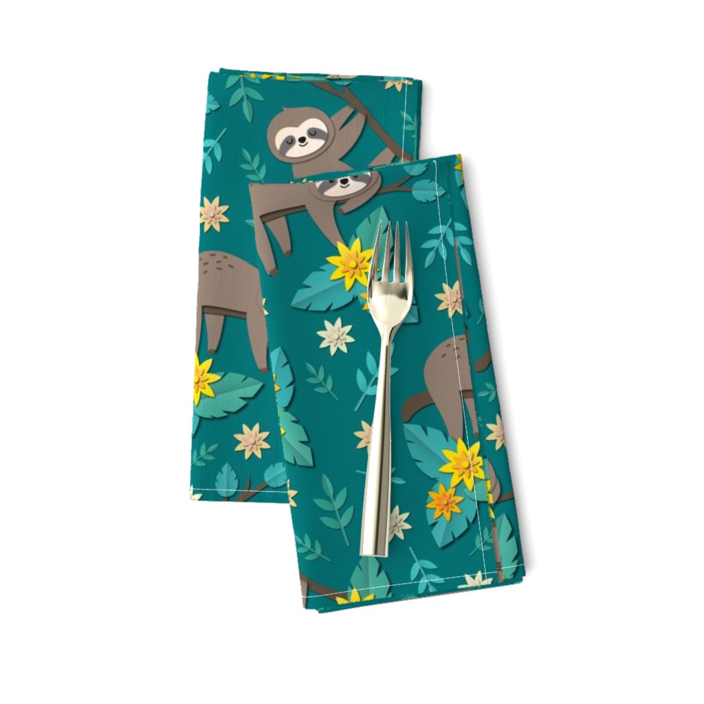 sloth papercut big green