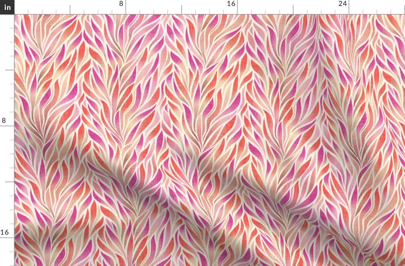 textured abstract pink and coral seaweed - small scale / 10.5"x12.25" fabric // 12"x 14" wallpaper