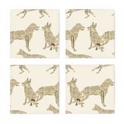 Paper cutout dogs  Beige cream