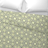 Seamless vector pattern with paper cut flowers on light background. Floral lace snowflake wallpaper design.