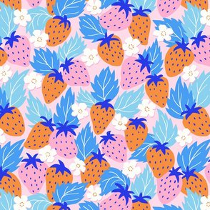 papercut strawberries/orange/medium