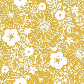 Mini Flowers on Yellow - Cloth Napkins– Resparked Designs