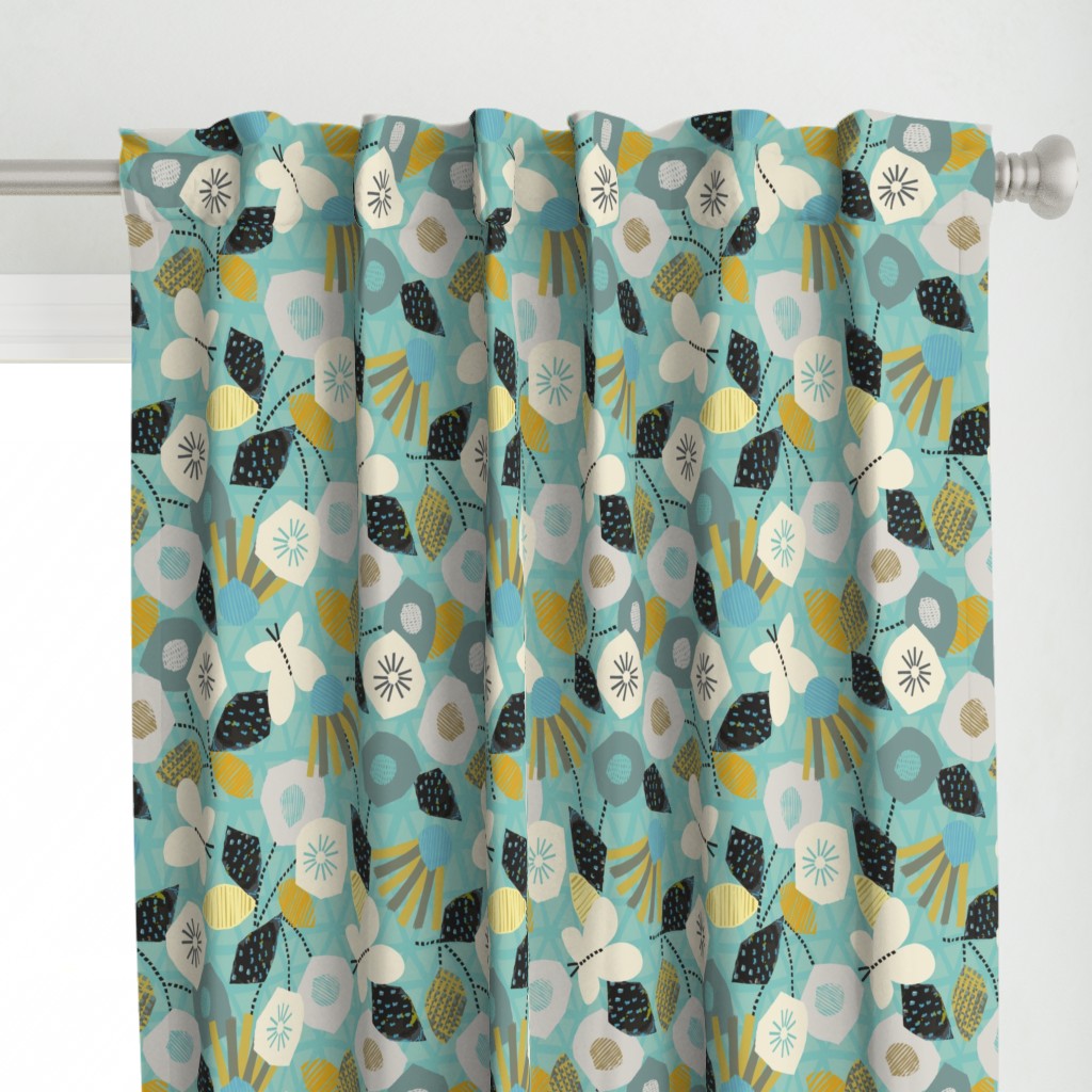 Butterfly Garden Teal - Large