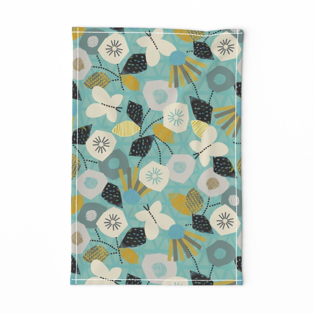 Butterfly Garden Teal - Large