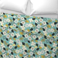 Butterfly Garden Teal - Large