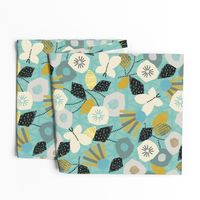 Butterfly Garden Teal - Large