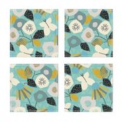 Butterfly Garden Teal - Large